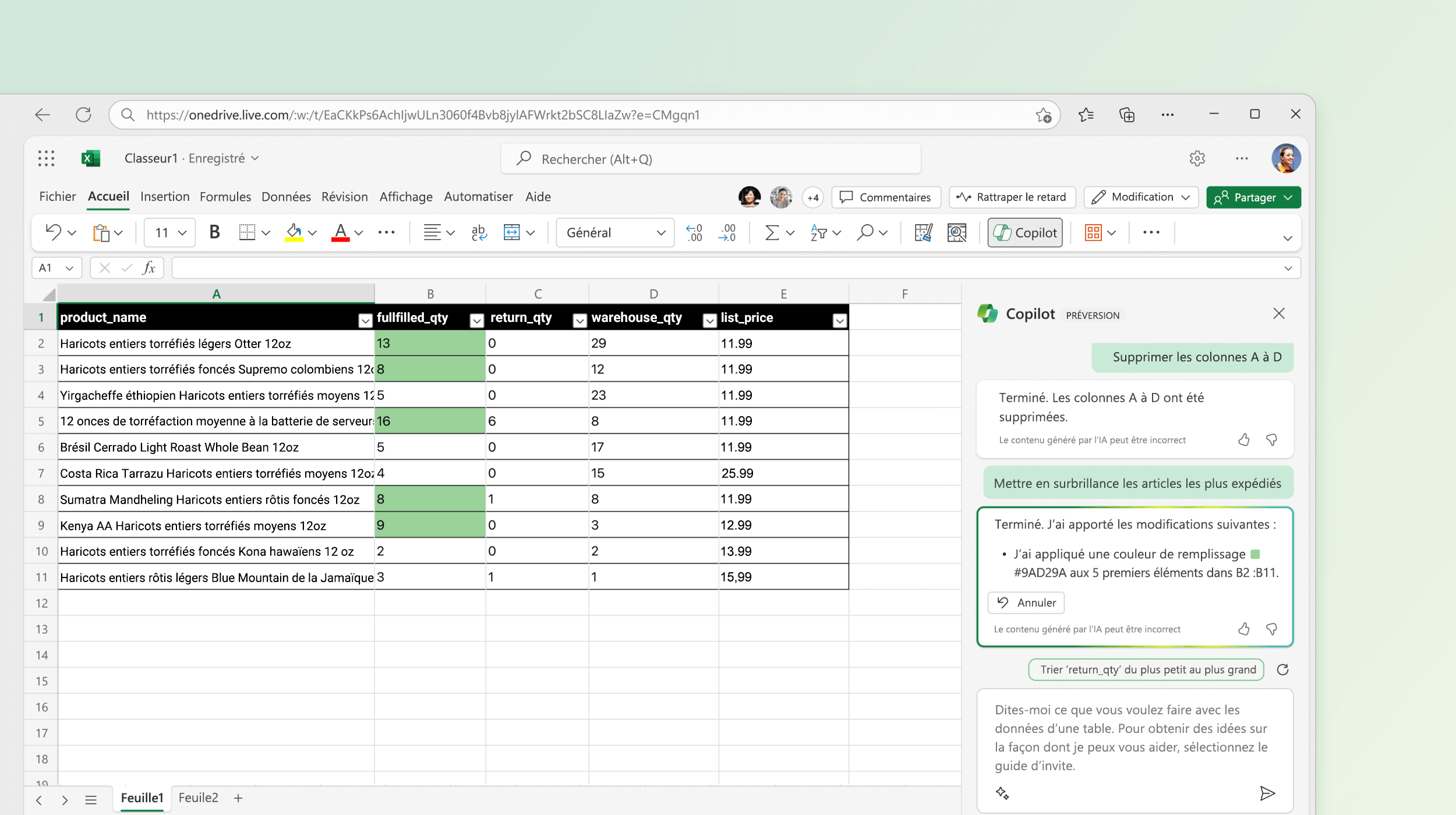 Excel Copilot : Rester concentré sur ce qui est important