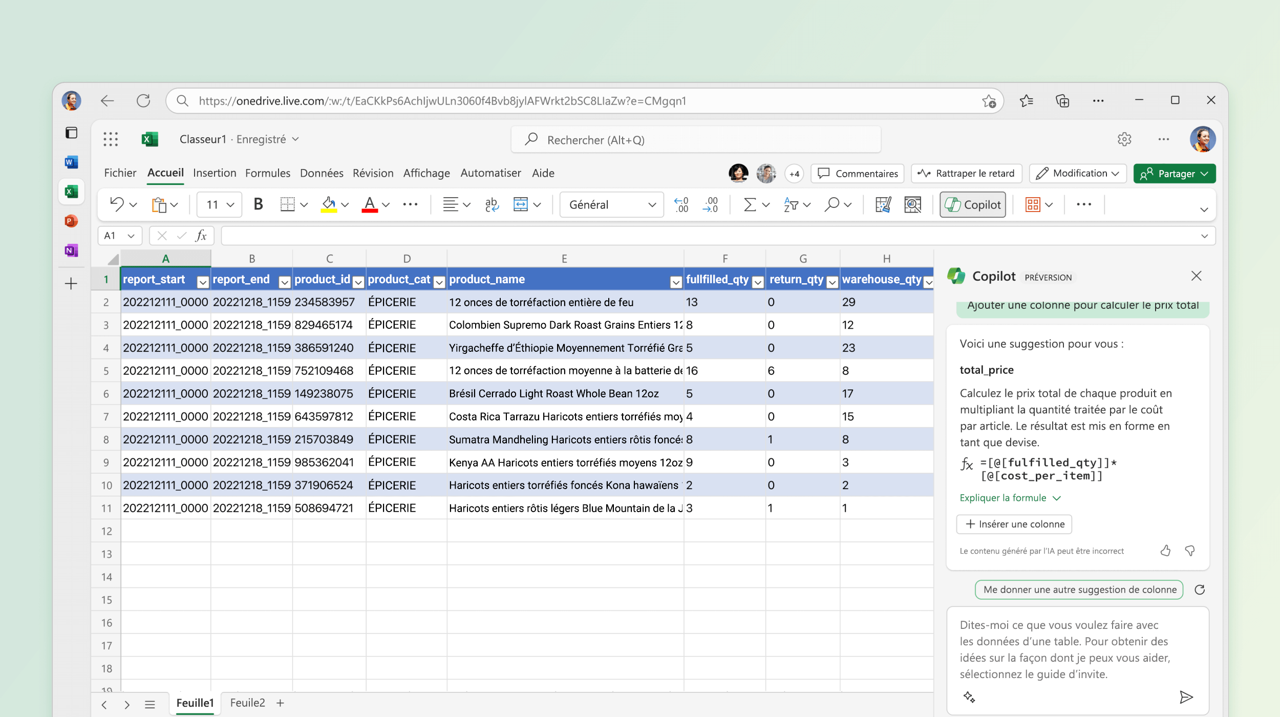 Excel Copilot : Générer des Formules